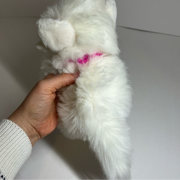 Tyco Kitty Kitty Kittens White Persian Purring Cat Plush Name Tag Colar Vtg 90s - Picture 8 of 13